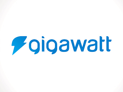 Gigawatt Logo blue electric lightning logo typography