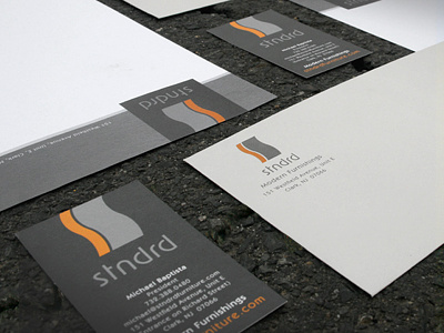 Stndrd Logo & Stationery business card business card design contemporary gray letterhead logo logo design modern orange stationary stationery