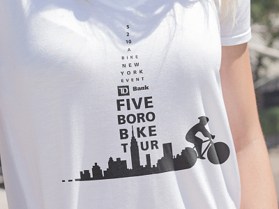 Five Boro Bike Tour Apparel Design apparel apparel design bike biking black empire state building illustration new york t shirt typography