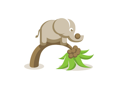 Concept for Coconuts coconut crazy cute elephant fun illustration logo playful silly sketch tree