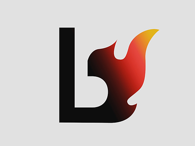 Airbrush artist logo mark. artist b. airbrush flames icon logo mark