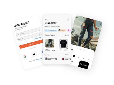 Fashion ecommerce App app clothing app design e commerce app fashion app fashion app design fashion e commerce app fashion mobile app figma figma app design