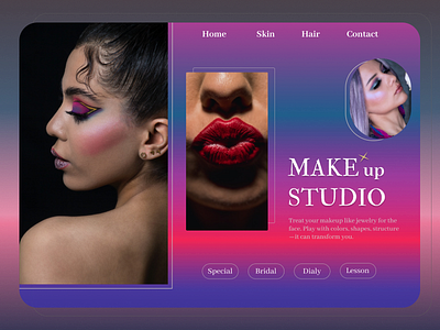 Makeup studio concept design figma homepage makeup makeupstudio website websitedesign