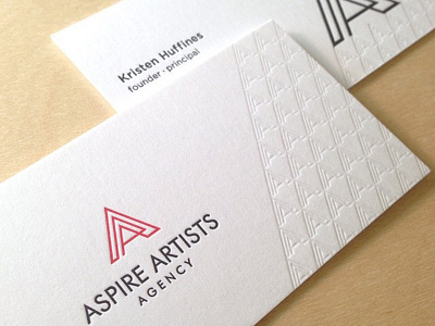 Aspire Artists Agency Card branding icon letterpress logo