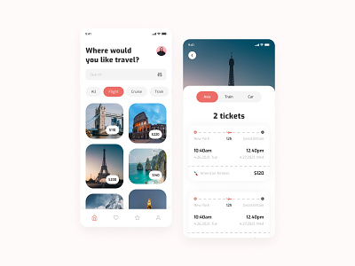 Flight booking app design