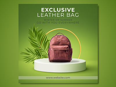 Exclusive Leather Bag Post Design ad banner banner banner design design instagram banner leather bag post banner social media soial