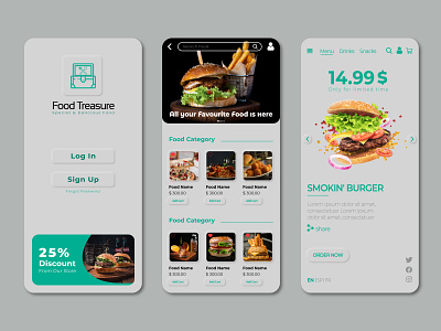 Food App UI Design app design app interface branding delivery app food app graphic design online delivery online food app ui ui design uiux ux design