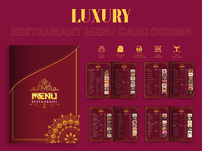 Luxury Restaurant Menu Card Design.