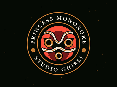 Studio Ghibli: Princess Mononoke badge branding ghibli illustration logo mask mononoke print typography