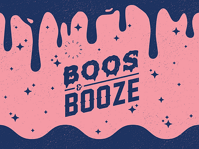 Boos halloween illustration logo party slime type