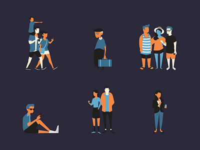 Types of Travelers character deloitte illustration people travel vector