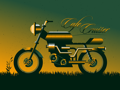 Cafe Cruiser branding cafecruiser design grain illustration illustrator lettering motorcycle texture typography vector
