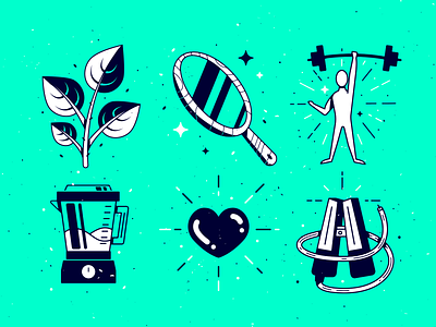Wellness Illustrations blender branding caffeine design heart icon icons illustration illustrator mirror strength team texture vector wellness
