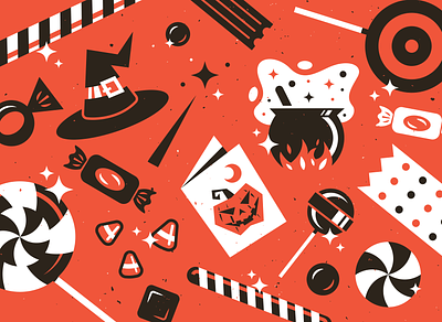 Spooky Season 👻 branding candy cauldron design halloween holiday icon illustration illustrator lollipop texture vector witch