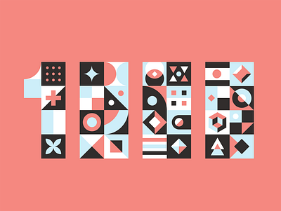 1k Thank you branding design illustration illustrator lettering numbers pattern type typography vector