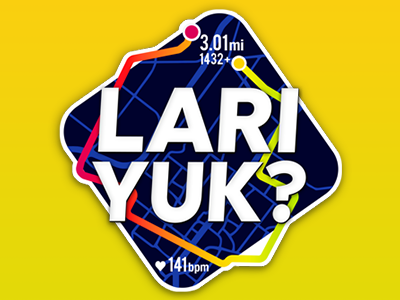 Lari Yuk design gps running sticker training type