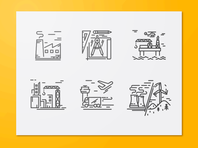 Linear icons hashtag icons illustration linear