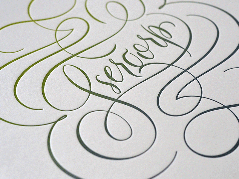 Ssergorp Prints Available creative mornings goods lettering letterpress personal print sapling press script speaking split fountain type typography