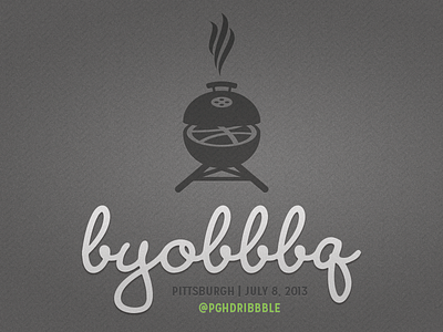 BYOBBBQ bbq byob byobbbq dribbble grill illustration lettering meetup pittsburgh script type typography