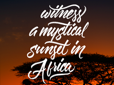 African Sunset | Venture #BucketList advertising bucketlist capital one ink inverted lettering script series type typography venture card