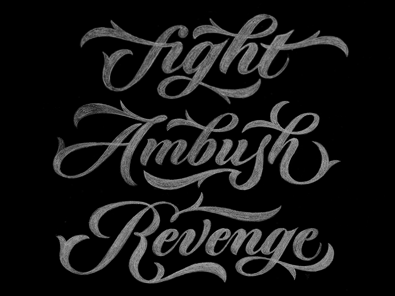 Fight | Ambush | Revenge gif lettering pencil rejects samsung script sketch type typography