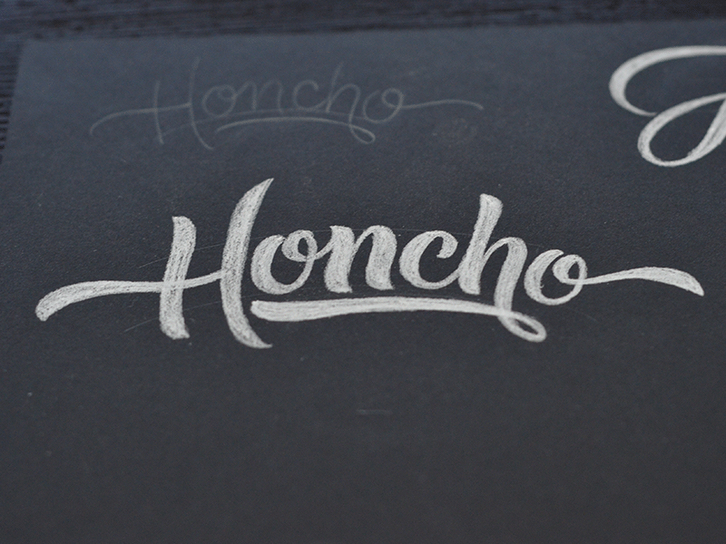 Honcho Antisketches antisketch gif lettering pencil process script sketch type typography white