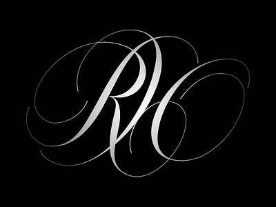 RH Monogram branding contrast lettering logo monograms scripts swashes vectors