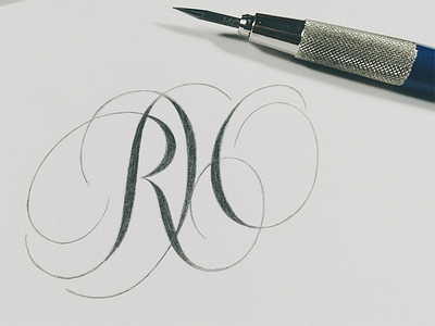 RH Sketch branding contrast lettering logo monograms scripts sketch swashes