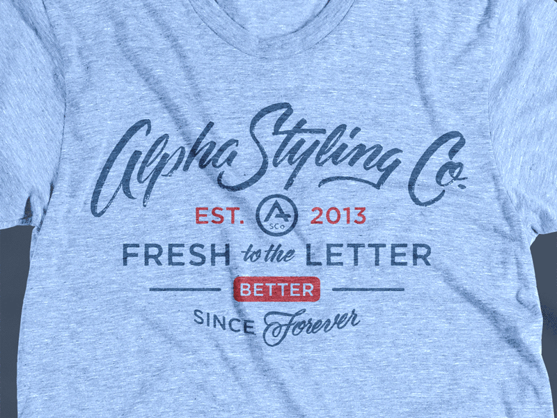 Alpha Styling Co. Inaugural Tee alpha apparel cotton bureau goods labels lettering scripts streetwear type typography