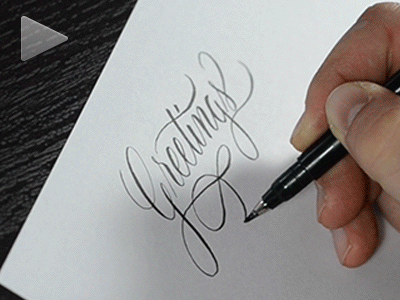 Greetings [GIF] brush pen calligraphy lettering scripts type typography