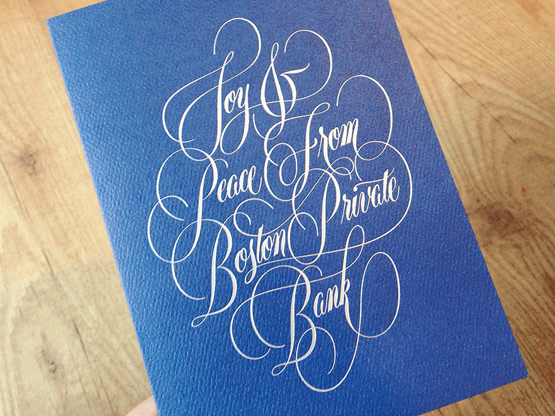 Boston Private Bank Holiday Card cards cartouche holidays lettering scripts type typography
