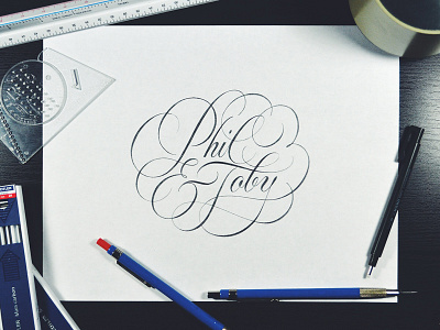 Phil & Toby branding cartouch lettering logotype scripts sketch type typography