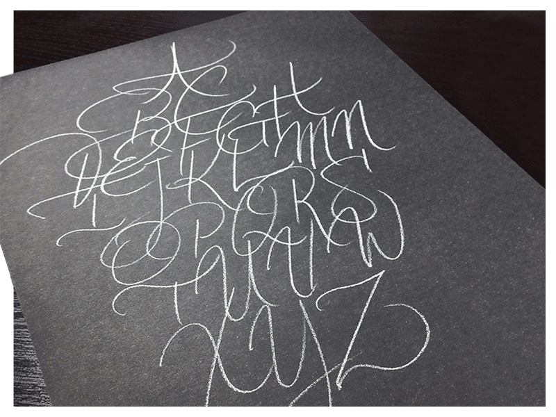Alphabetter alphabet calligraphy gestural ink lettering scripts sketch type typography