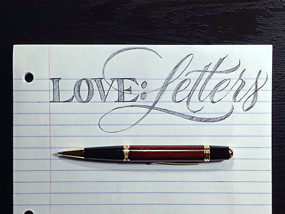 Love:Letters ballpoint lettering newsletter newslettering scripts signup sketch