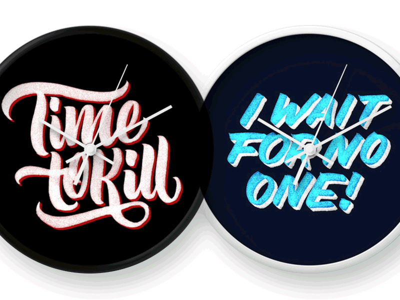 It's About Time about time brush pen clocks goods lettering scripts sign painting society6