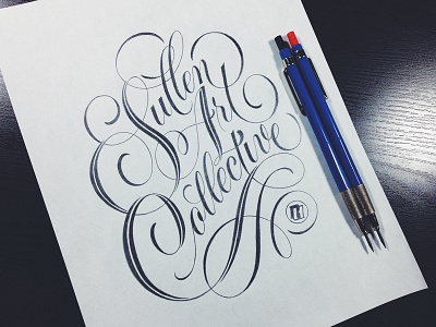 Sullen Final Sketch cartouche lettering pencil scripts sketch sullen swashes type typography