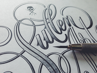 Sullen Style Play cartouche gradients lettering pencil scripts sketch sullen swashes tattoo type typography