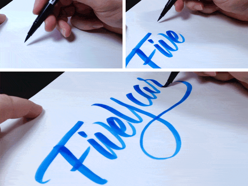 Five Years On Twitter brush pen calligraphy lettering scripts twitter type typography