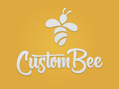 Custombee bee icon illustration lettering logotype scripts type typography