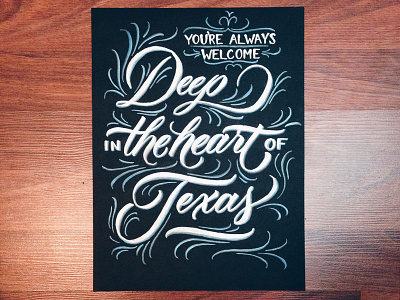 Deep in the Heart brush pen calligraphy dad fathers day lettering scripts type typography