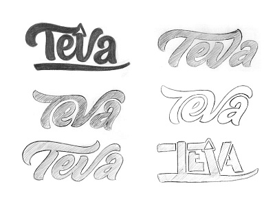 Teva Scans branding lettering logotype pencil scripts sketch teva type typography