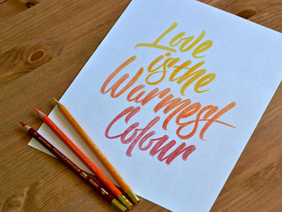 The Warmest Coloured Pencils colored pencils cotton bureau lettering pencil scripts sketch type typography warm