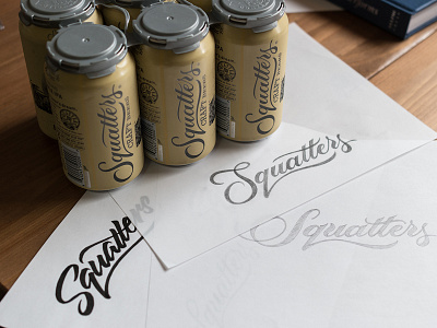 Squatters Cans beer branding lettering packaging scripts squatters type typography