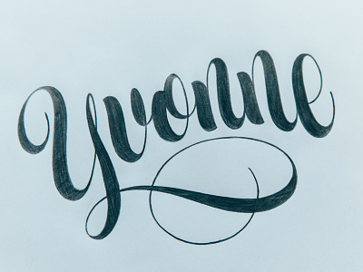 Yvonne lettering pencil scripts sketch type typography
