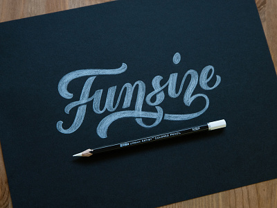 Funsize Sketch funsize lettering script sketch t shirt white on black