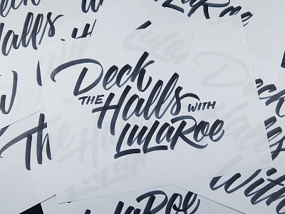 Deck The Halls brush script calligraphy lettering tombow