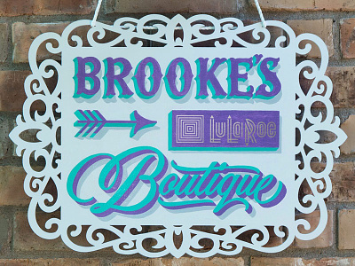 Brooke's Boutique 1shot boutique handpainted lettering script shade shadow signage signpainting tuscan