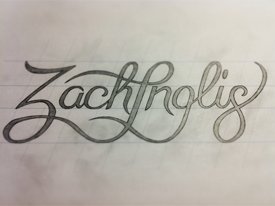 Zach Inglis Sketch flow lettering logo script sketch type typography wip