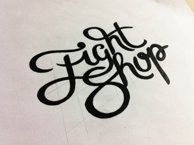 Fight Shop Inked (animated) branding fight shop gif hand drawn ink lettering logo script sketch typography