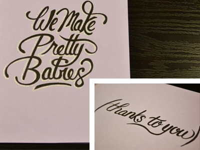 Pretty Babies Finished babies card ink lettering marriage mothers day type typography